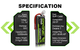 Ovonic 50C 3S1P 5200mAh 11.1V LiPo Battery for RC Car - XT60 Plug